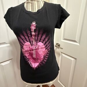 Shakira Baby Tee Pink Graphic Top Hard Rock Cafe XL